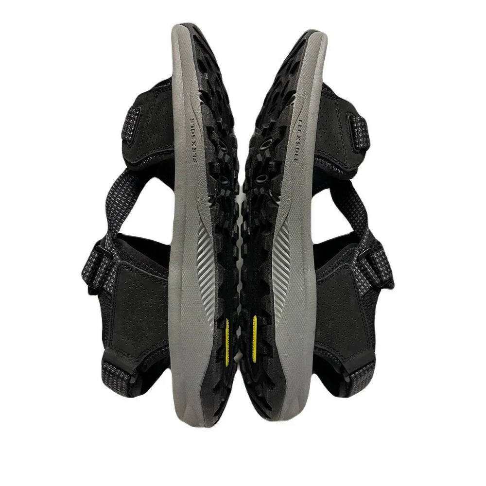 NEW Florsheim Mens Size 14 Tread Lite Black Leather Cushioned River Sport Sandal